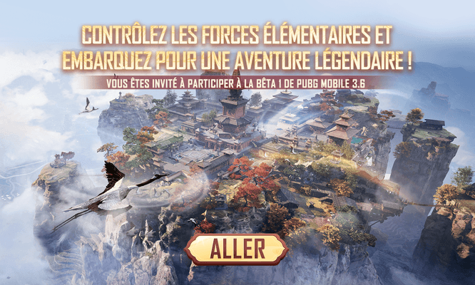Annonce de la bêta 1 de PUBG MOBILE 3.6